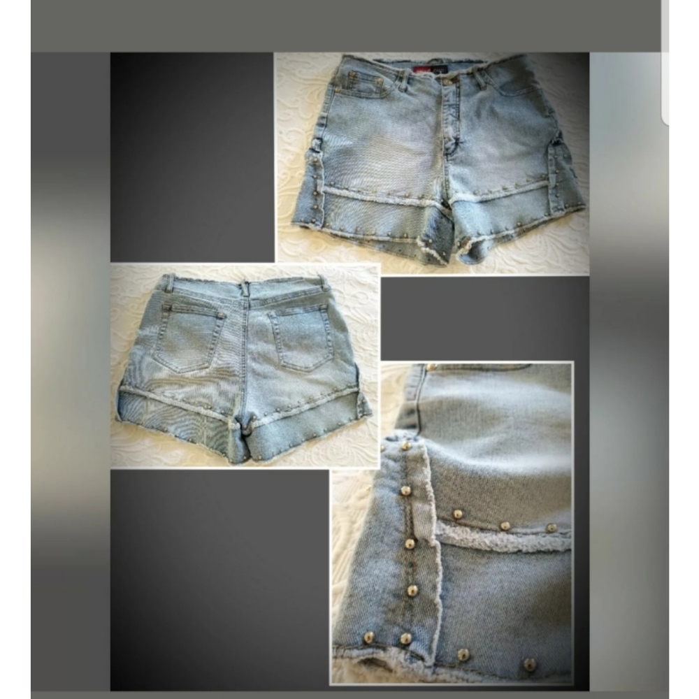 Daisy dukes shorts studded raw edges baby blue 11 **FIRM PRICE**